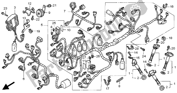 All parts for the Wire Harness of the Honda VFR 800A 2004