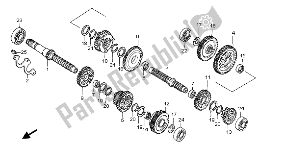 All parts for the Transmission of the Honda VT 1100C2 1998