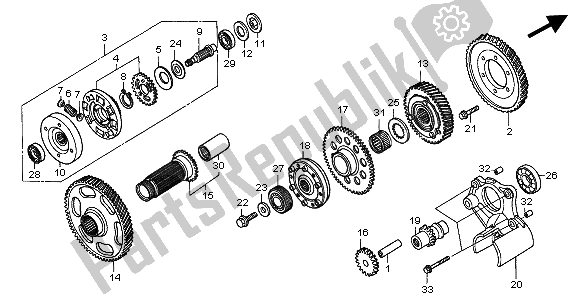 Tutte le parti per il Ingranaggio Primario del Honda GL 1500C 2002