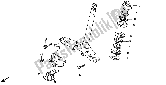 All parts for the Steering Stem of the Honda NSR 50S 1989