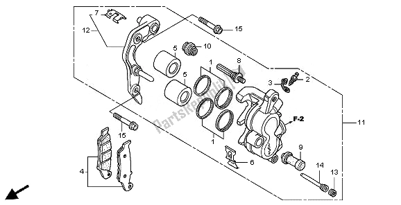 Tutte le parti per il Pinza Freno Anteriore del Honda CRF 450R 2010