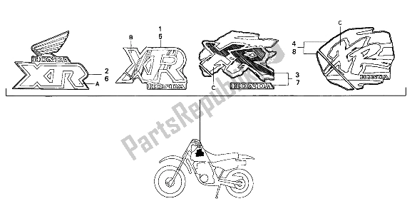 Tutte le parti per il Marchio del Honda XR 80R 1993