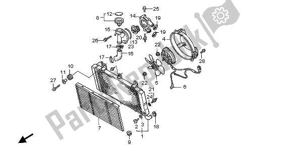 Toutes les pièces pour le Radiateur du Honda ST 1100 1999