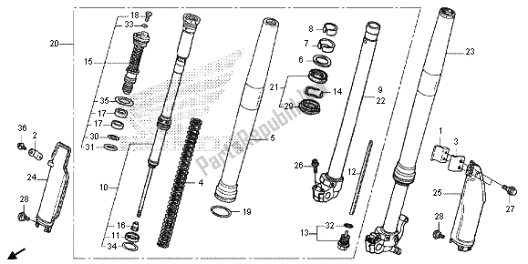 All parts for the Front Fork of the Honda CRF 250X 2013