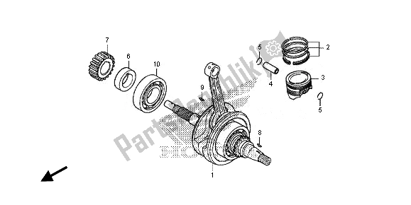 All parts for the Crankshaft & Piston of the Honda CRF 125F SW 2014