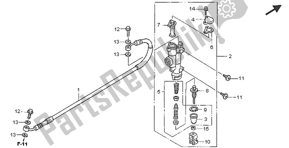 Todas las partes para Rr. Cilindro Maestro Del Freno de Honda CRF 450X 2005