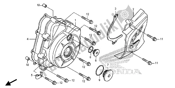 Tutte le parti per il Coperchio Carter Sinistro del Honda CRF 110F 2014