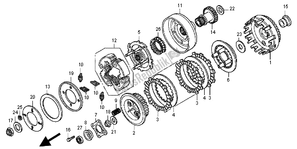 All parts for the Clutch of the Honda TRX 420 FE Fourtrax Rancer 4X4 ES 2012