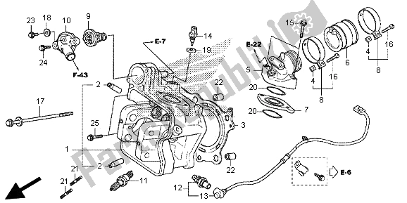 Alle onderdelen voor de Cilinderkop van de Honda SH 300R 2013