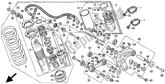 Todas las partes para Cojín Trasero de Honda XR 250R 1994