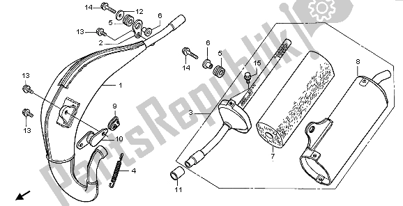 Todas las partes para Cámara De Expansión de Honda CR 80R SW 1998