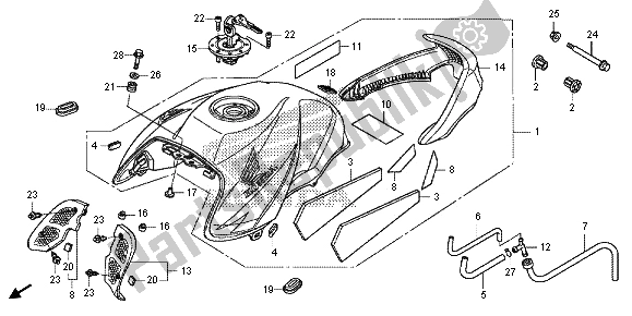 Todas las partes para Depósito De Combustible de Honda CB 1000R 2013