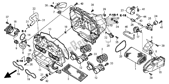 Alle onderdelen voor de Luchtfilter van de Honda CBR 600F 2012