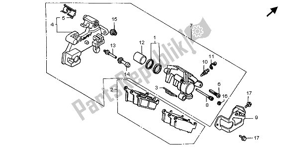 All parts for the Rear Brake Caliper of the Honda CR 80 RB LW 1999