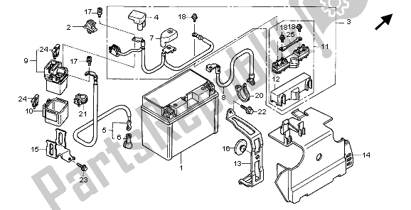 Tutte le parti per il Batteria del Honda ST 1300A 2007