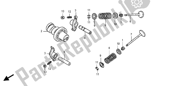 All parts for the Camshaft & Valve of the Honda SH 125 2012