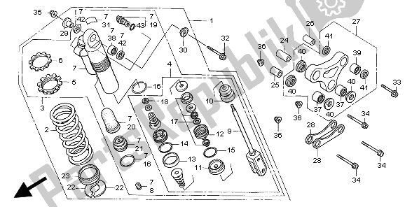 All parts for the Rear Cushion of the Honda CR 85 RB LW 2003