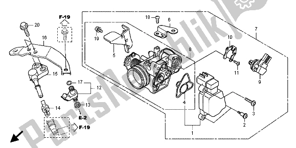 Tutte le parti per il Corpo Farfallato del Honda SH 300 2012