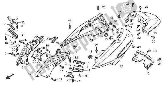 Alle onderdelen voor de Lichaams Dekking van de Honda FJS 600A 2005