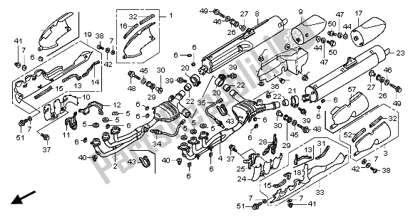 Tutte le parti per il Silenziatore Di Scarico del Honda GL 1800A 2001