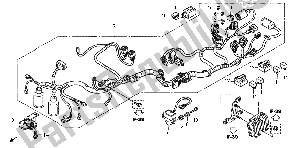 All parts for the Wire Harness of the Honda CBF 1000F 2012
