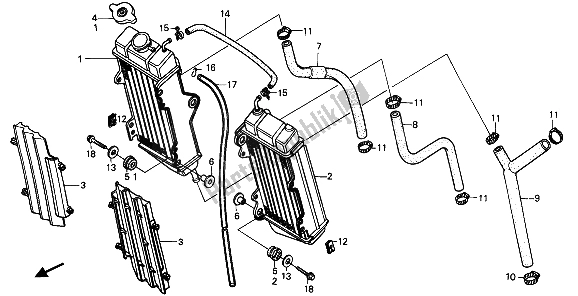 Todas las partes para Radiador de Honda CR 250R 1987