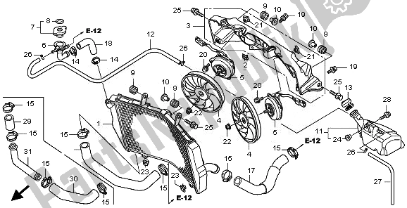 All parts for the Radiator of the Honda VFR 1200 FDA 2010