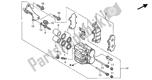 Tutte le parti per il Pinza Freno Anteriore del Honda VT 125C2 2001