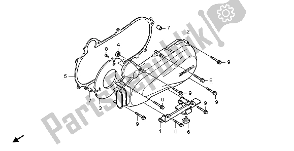 Tutte le parti per il Coperchio Laterale Sinistro del Honda NHX 110 WH 2013