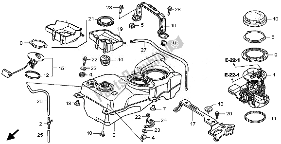 Wszystkie części do Zbiornik Paliwa Honda GL 1800 2010