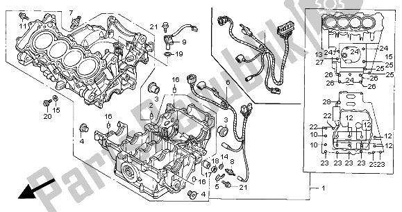 Todas las partes para Caja Del Cigüeñal de Honda CBR 600F 2000
