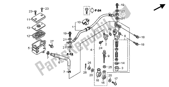 All parts for the Rr. Brake Master Cylinder of the Honda CBR 600 RR 2011