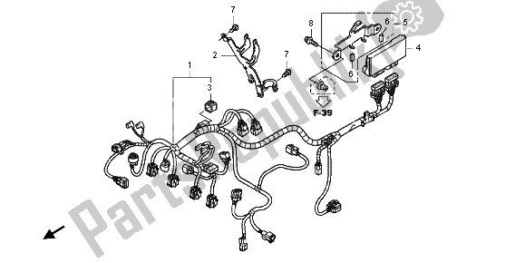 All parts for the Sub Harness of the Honda CBF 1000 FT 2012