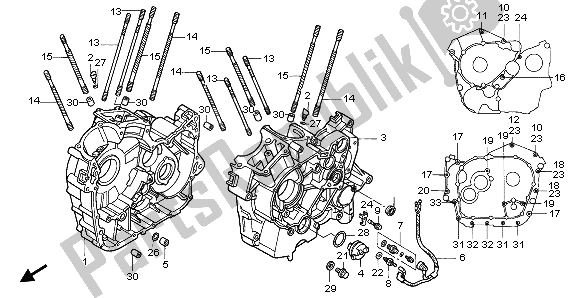 All parts for the Crankcase of the Honda VT 1100C2 1995