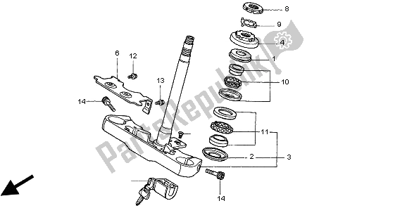 Tutte le parti per il Gambo Dello Sterzo del Honda VT 750C 1997