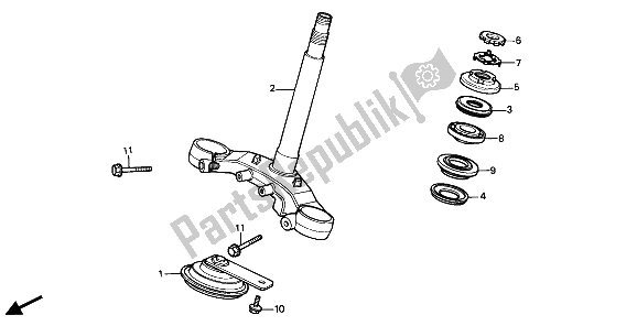 Tutte le parti per il Gambo Dello Sterzo del Honda CBR 600F 1987