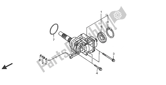 All parts for the Cross Shaft of the Honda VTX 1300S 2005