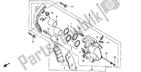 Todas las partes para Pinza De Freno Delantero de Honda VF 750C 1993