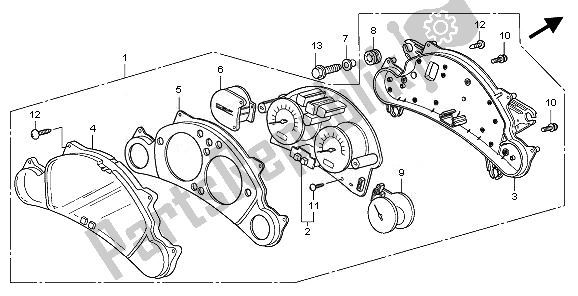 All parts for the Meter (mph) of the Honda CBF 600 SA 2008