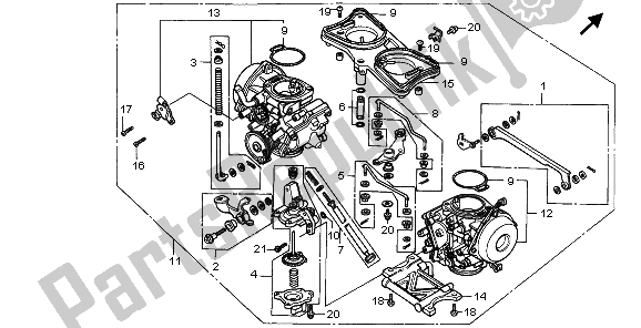 Todas las partes para Carburador (montaje) de Honda GL 1500 SE 1995