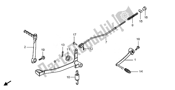 Toutes les pièces pour le Pédale De Frein Et Bras De Démarreur du Honda CRF 50F 2011