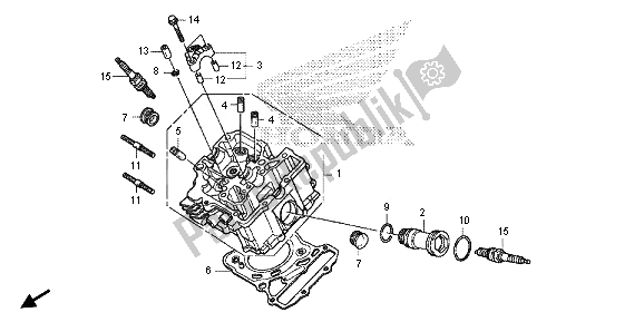 Todas las partes para Culata Delantera de Honda VT 1300 CXA 2013