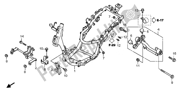 All parts for the Frame Body of the Honda SH 125R 2011