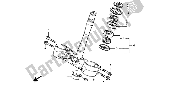 Alle onderdelen voor de Stuurpen van de Honda CRF 250R 2012