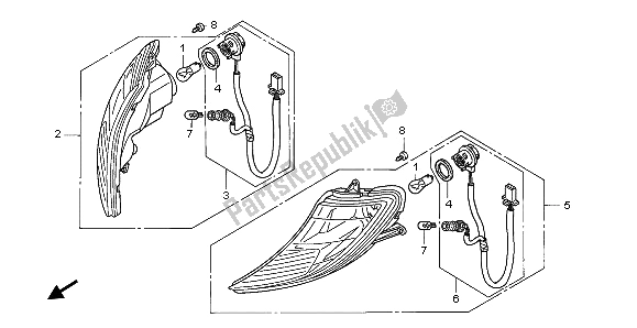 All parts for the Winker of the Honda SH 150 2008