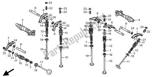 All parts for the Camshaft & Valve of the Honda XL 600V Transalp 1997