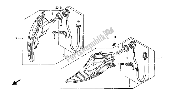 All parts for the Winker of the Honda SH 125S 2008