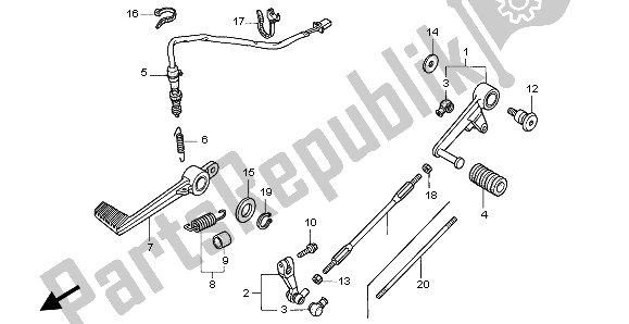 Toutes les pièces pour le Pédale du Honda VTR 1000F 2002