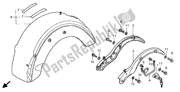 Todas las partes para Guardabarros Trasero de Honda VT 1100C3 1998