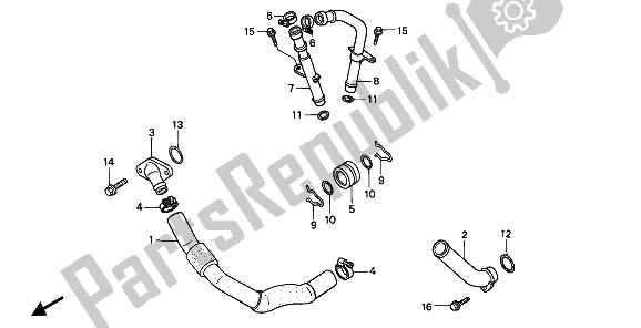 Todas las partes para Tubería De Agua de Honda XRV 750 Africa Twin 1992